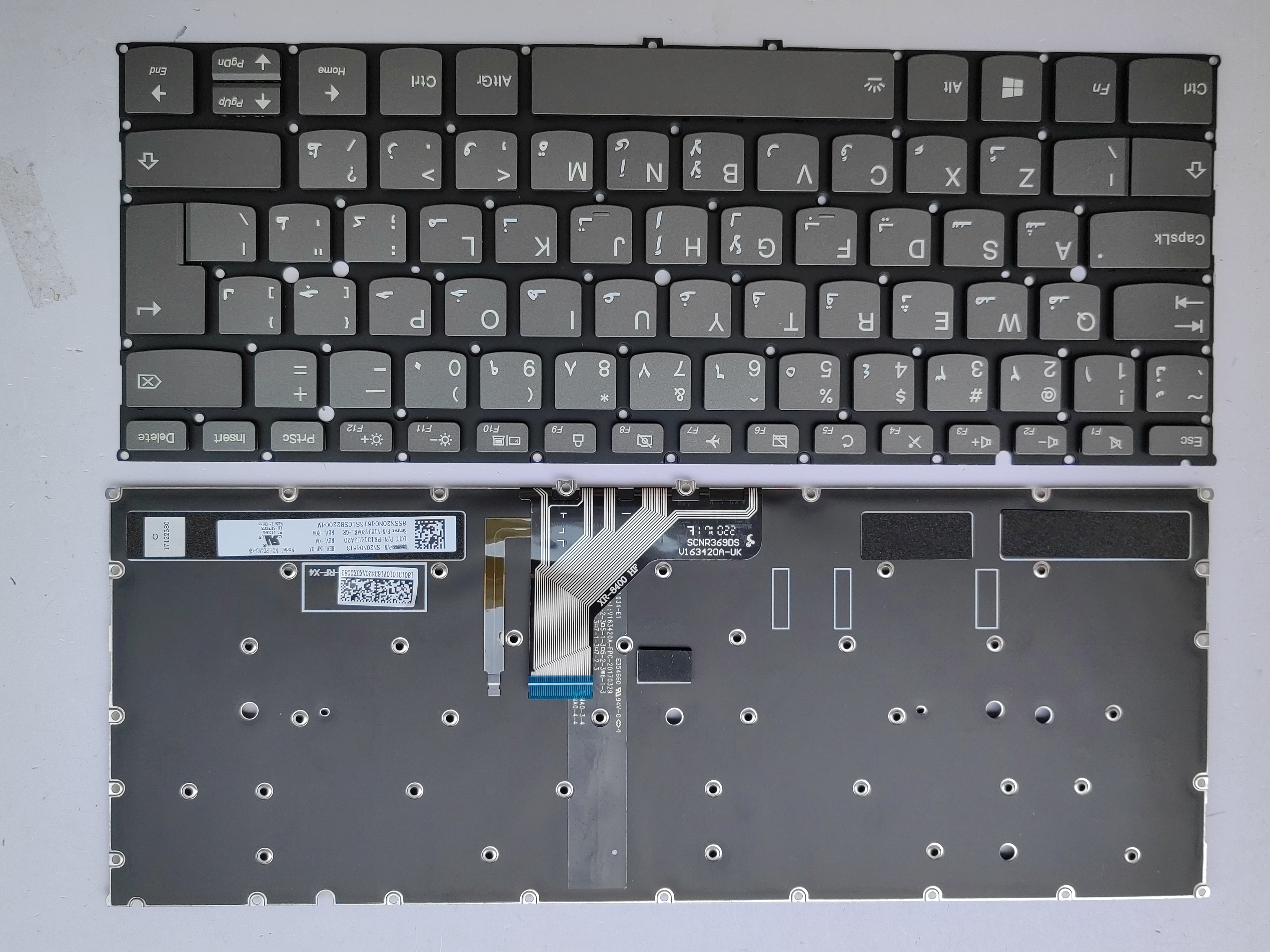 Picture of New Replacement Laptop Keyboard For LENOVO YOGA920-13/YOGA720-13 Enter Grey Backlit (OEM) AR Layout